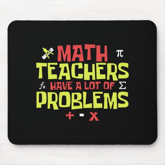 Funny Math Teacher | Math Joke | Custom Name Mouse Pad (Front)