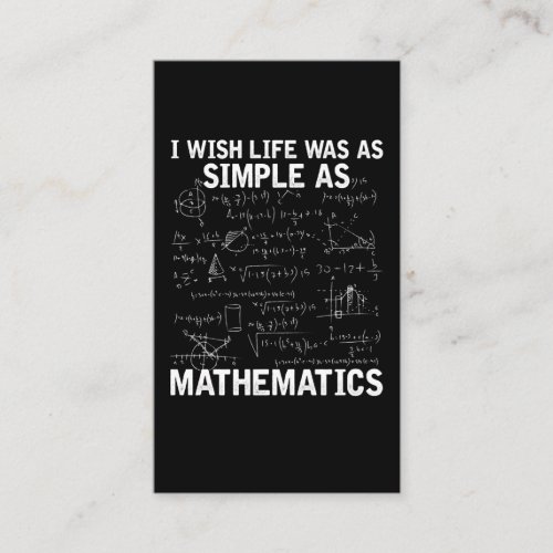 Funny Math Teacher Mathematics Nerd Business Card