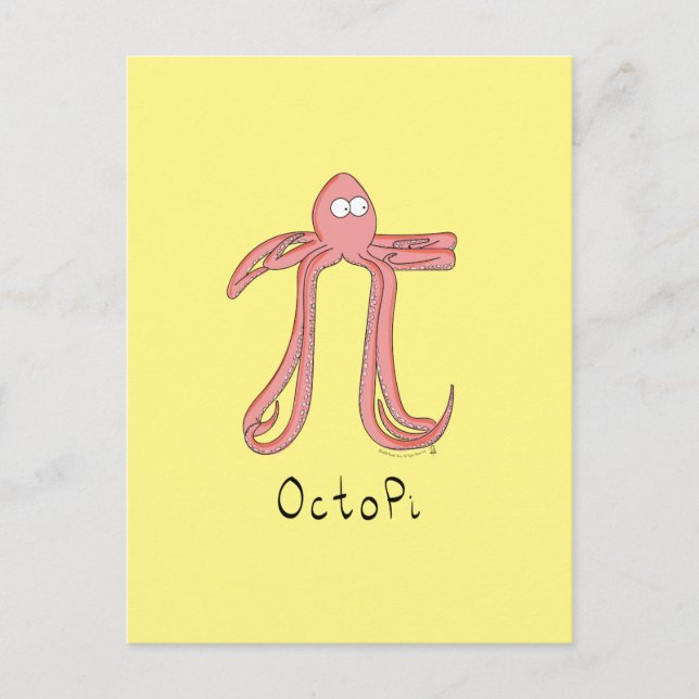 Funny Math Teacher Octopus Postcard (Front)