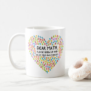 Funny Math Teacher Rainbow Heart Coffee Mug