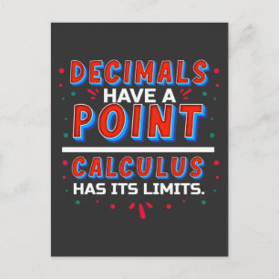 Funny Math Teacher School Decimals Calculus Postcard