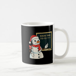 Funny Math Teacher Snowman Christmas Puzzle Winter Coffee Mug