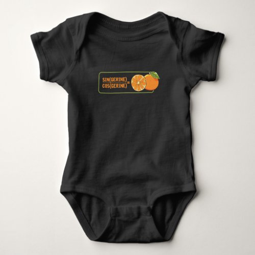 Funny Math Teacher Tangerine mathematics Pun Baby Bodysuit