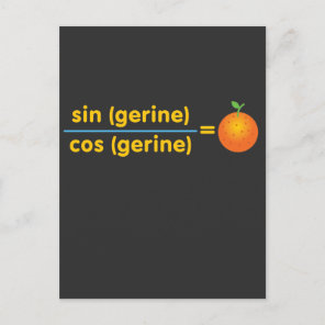Funny Math Teacher tshirt Funny Tangerine Math Pun Postcard
