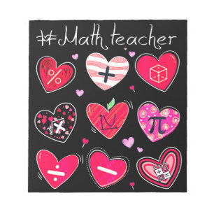 Funny Math Teacher Valentine's Day Pi Math Lover Notepad