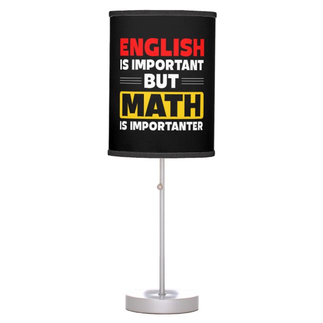 Funny Math Teacher word art Table Lamp (Front)