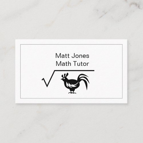 Funny Math Tutor or Teacher Square Root Of Chicken Business Card