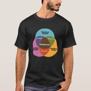Funny Math Venn Diagram Meme Thanksgiving Xmas Hal T-Shirt