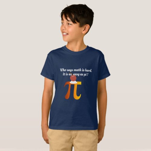 Funny Math Wiz Math Puns As Easy As Pi Symbol kids T_Shirt