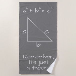 Funny Mathematical Algebra Geek Gray Beach Towel