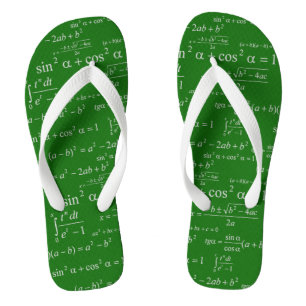 Funny Mathematics Equations Chalkboard Math Geeky Flip Flops