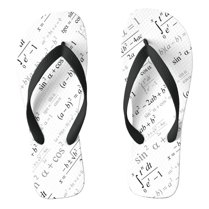 Funny Mathematics Formulas Math Geek Flip Flops | Zazzle