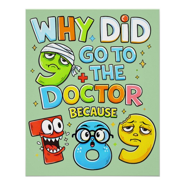 Funny Maths Joke Poster for Kids UK Classroom (Front)