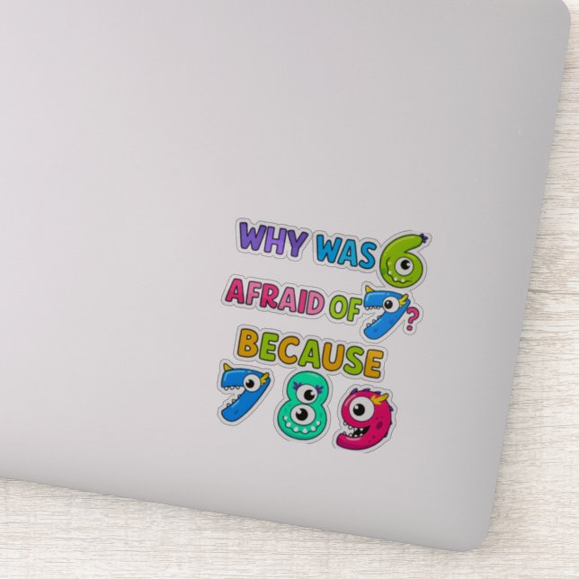 Funny Maths Joke Sticker for Kids Number Day UK (Detail)