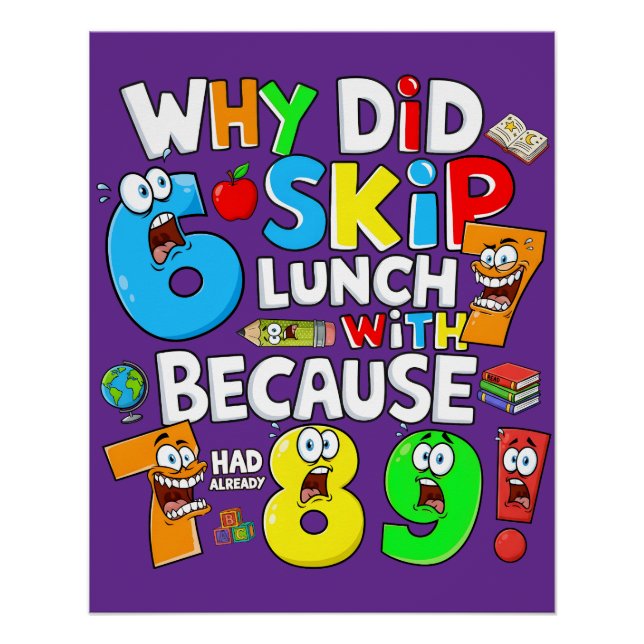 Funny Maths Poster for Kids UK Classroom Joke (Front)