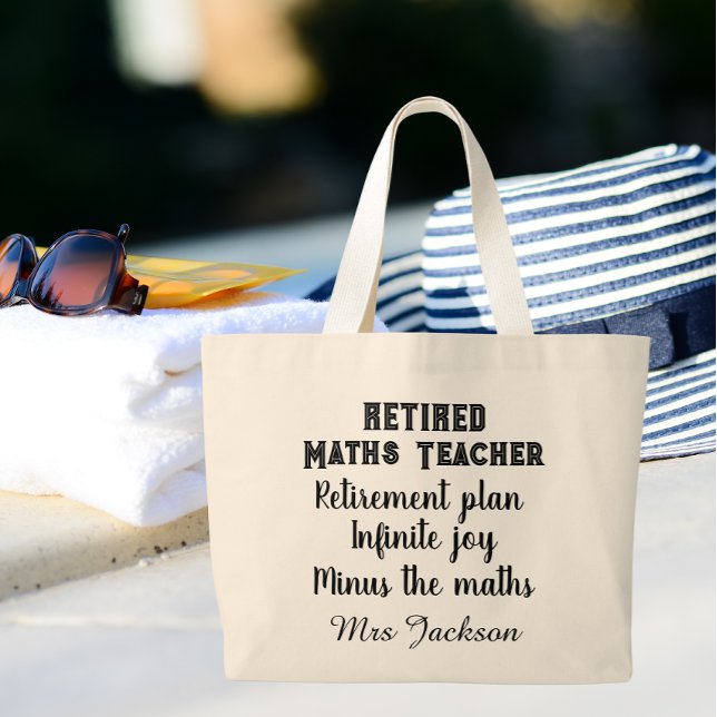 Funny maths teacher retirement  large tote bag (Creator Uploaded)