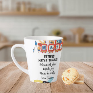 Funny maths teacher retirement quote latte mug