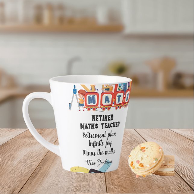 Funny maths teacher retirement quote latte mug (Creator Uploaded)