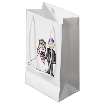 Funny Mature Bride And Groom Wedding Seniors Small Gift Bag by AllSmilesWeddings at Zazzle