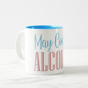 Funny May Contain Alcohol Two-Tone Coffee Mug