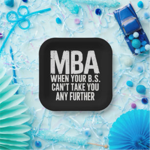 Funny MBA Master Degree Graduation Day Paper Plates