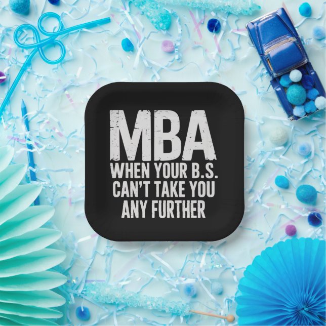Funny MBA Master Degree Graduation Day Paper Plates (Party)