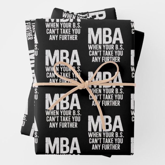 Funny MBA Master Degree Graduation Day Wrapping Paper Sheets (In situ)
