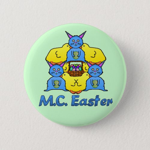 Funny MC Easter Bunnies Chicks Tessellation Button