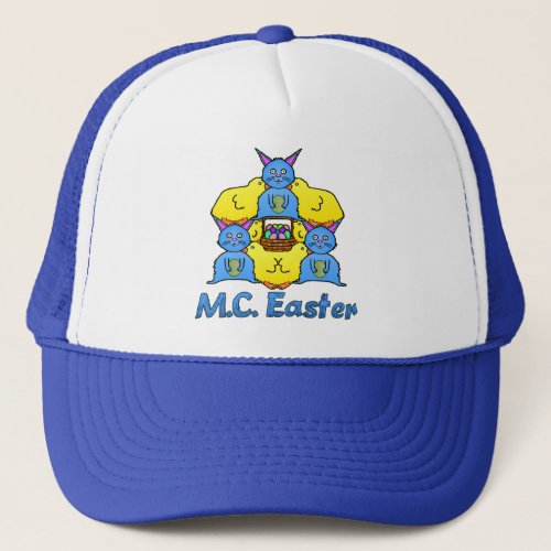 Funny MC Easter Bunnies Chicks Tessellation Trucker Hat