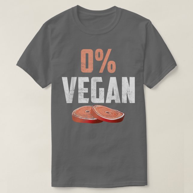 Funny Meat Eater 0 Vegan BBQ  T-Shirt (Design Front)