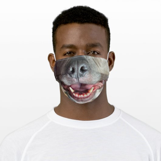Funny Meaty Snout Adult Cloth Face Mask (Worn)