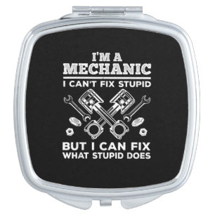 Funny Mechanic for Men Dad Car Auto Diesel Automob Compact Mirror