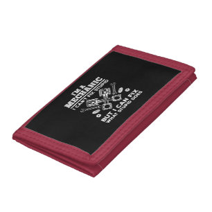 Funny Mechanic for Men Dad Car Auto Diesel Automob Tri-fold Wallet