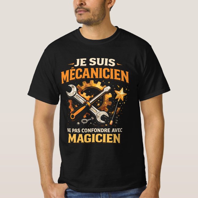 Funny Mechanic Garage Mechanic Magician Humor  T-Shirt (Front)