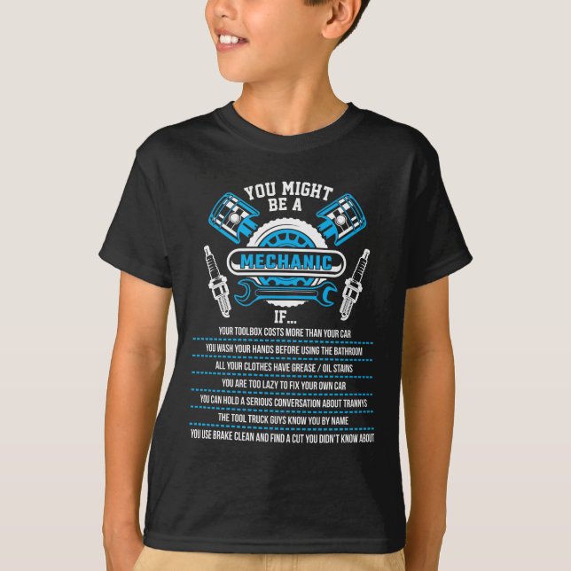 Funny Mechanic Garage Workshop Technician T-Shirt (Front)