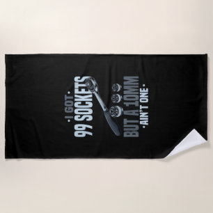 Funny Mechanic Gift For A Car Mechanic Beach Towel