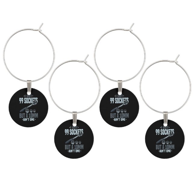 Funny Mechanic Gift For A Car Mechanic Wine Charm (Staggered)