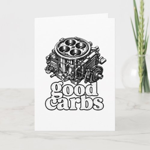 Funny Mechanic Good Carbs Car Guy Engine Humor Gif Card