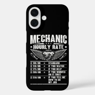 Funny Mechanic Hourly Rate Auto Car Mechanic Labor iPhone 16 Case