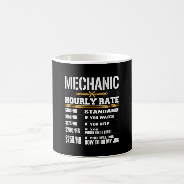 Funny Mechanic Hourly Rate Coffee Mug (Center)
