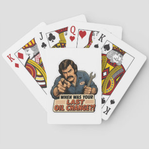 Funny Mechanic Oil Change Car Meme Poker Cards