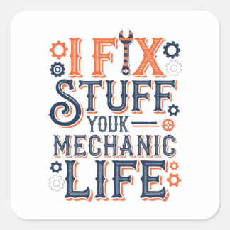 Funny Mechanic Shirt Gift for Car Mechanic Dad Square Sticker