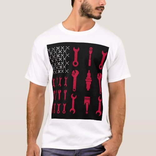 Funny Mechanic Shirts _ Mechanic American Flag