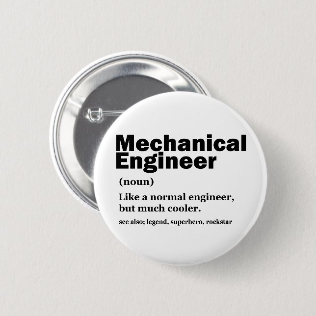 Funny Mechanical Engineer Definition Engineering Button (Front & Back)