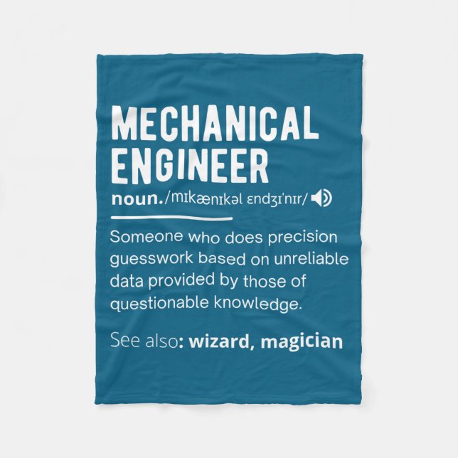 Funny Mechanical Engineer Definition Engineering  Fleece Blanket (Front)