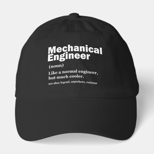Funny Mechanical Engineer Definition Engineering Hat (Front)