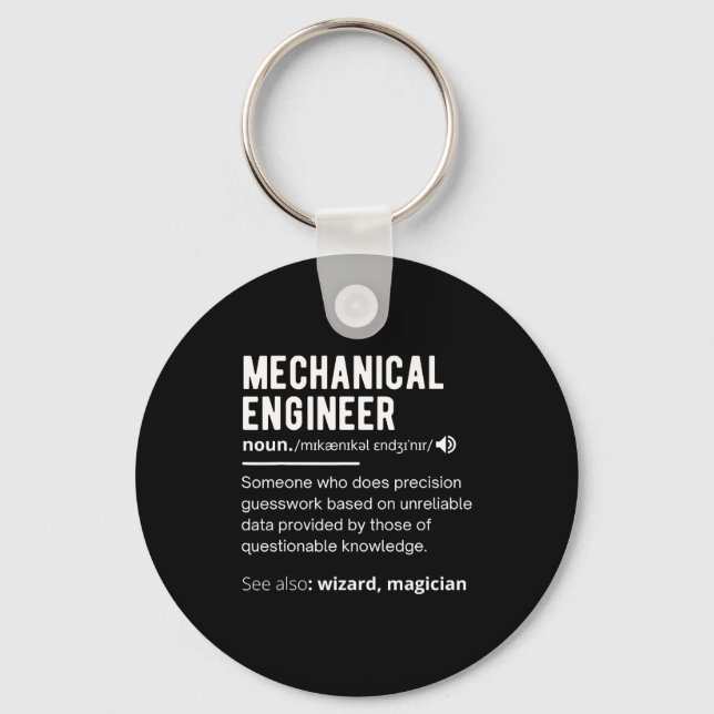 Funny Mechanical Engineer Definition Engineering  Keychain (Front)
