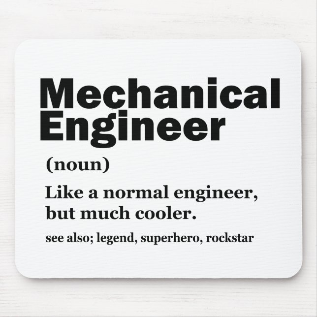 Funny Mechanical Engineer Definition Engineering Mouse Pad (Front)