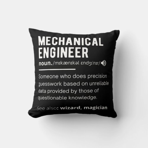 Funny Mechanical Engineer Definition Engineering Throw Pillow