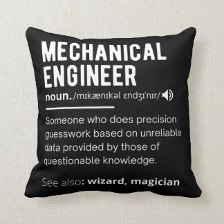 Funny Mechanical Engineer Definition Engineering Throw Pillow